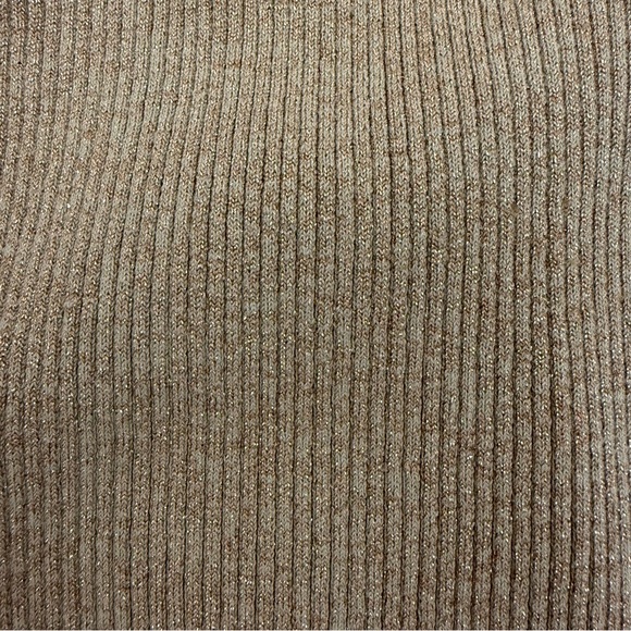 All Saints Lexi Ribbed Halter Midi Dress Praline Metallic Gold - Picture 11 of 15